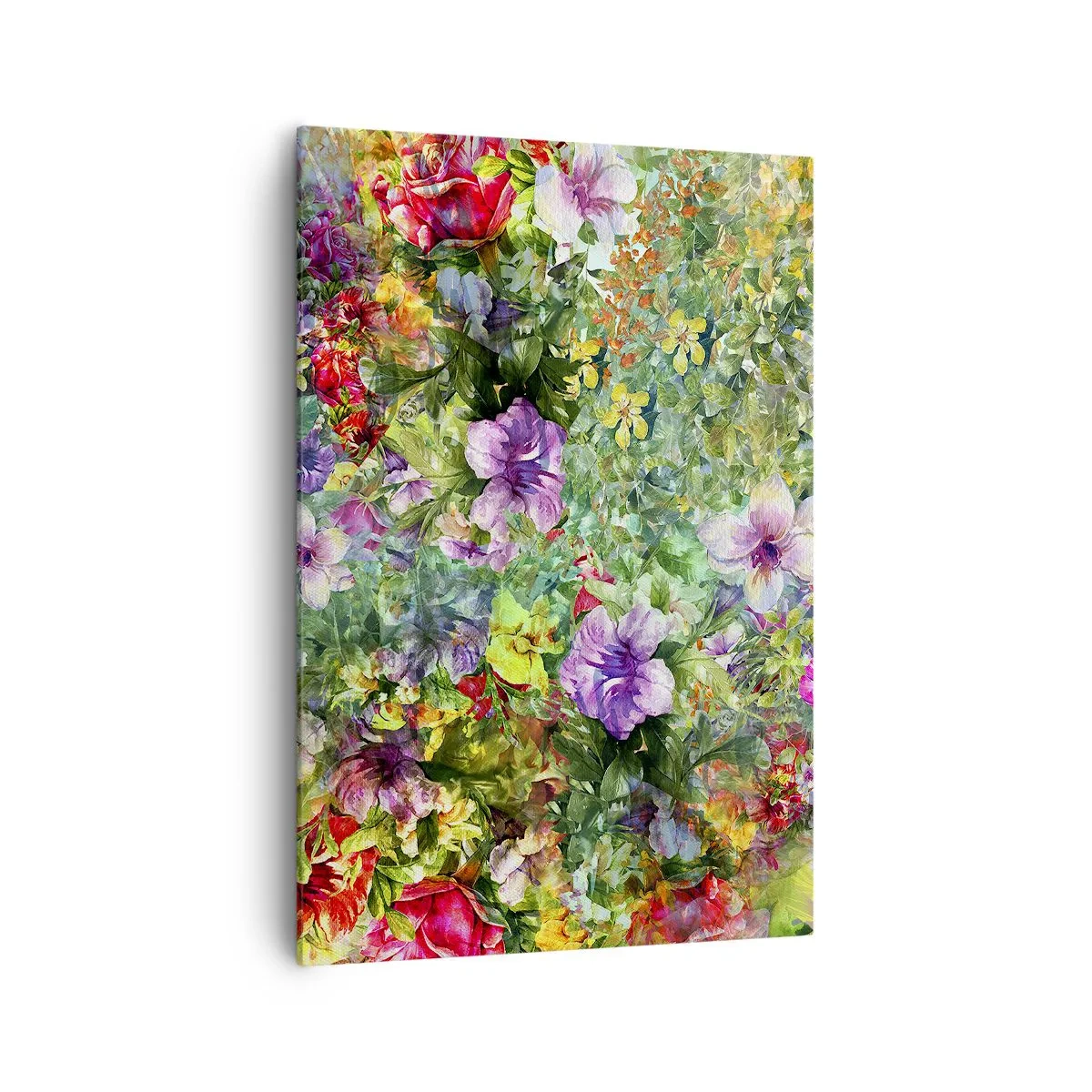 Lærredstryk - Billede på lærred - Ind i blomsterne ved fortabelse - 70x100 cm