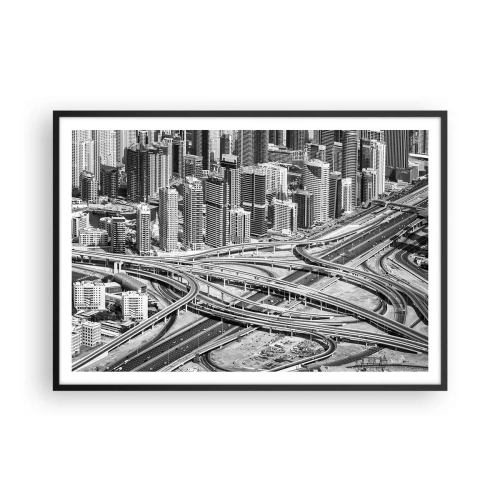 Plakat i sort ramme - Dubai - den umulige by - 100x70 cm
