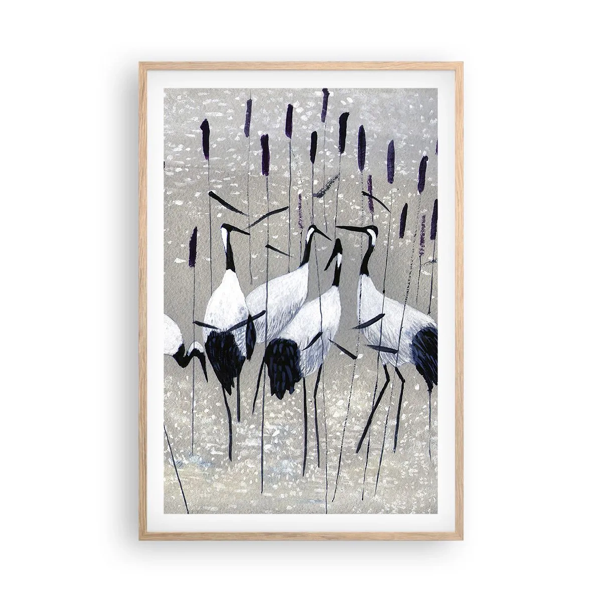 Plakat i ramme af lyst egetræ - Blandt sine egne - 61x91 cm