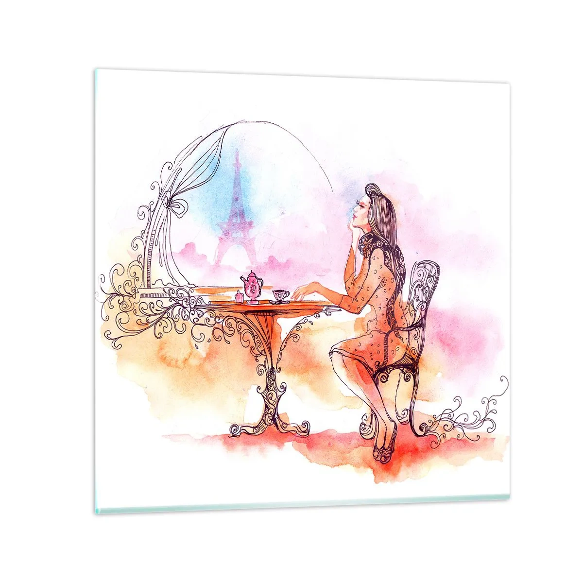 Billede på glas - Parisisk elegance - 60x60 cm