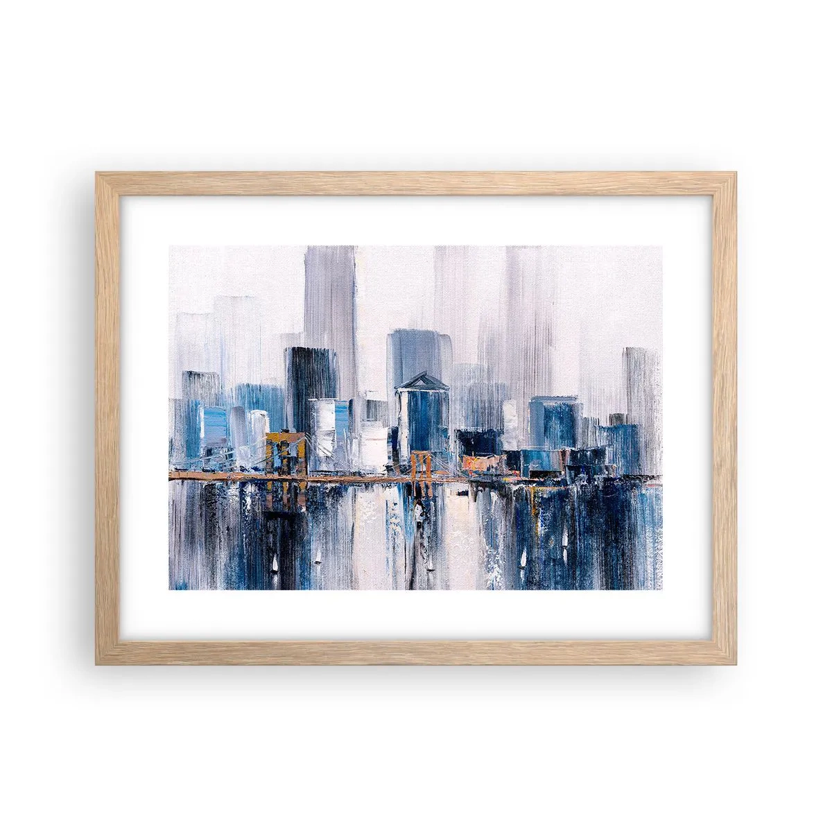 Plakat i ramme af lyst egetræ - Indtryk fra New York - 40x30 cm