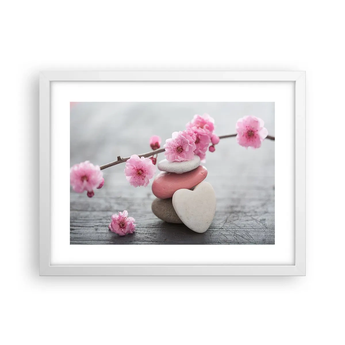 Plakat i hvid ramme - Kirsebærblomstens lyksalighed - 40x30 cm