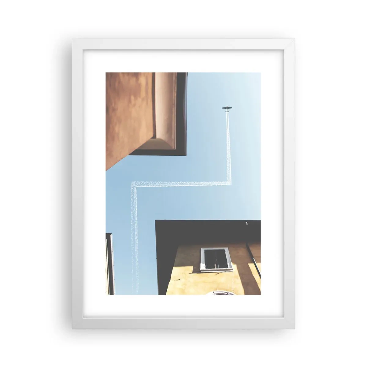 Plakat i hvid ramme - Over den urbane labyrint - 30x40 cm