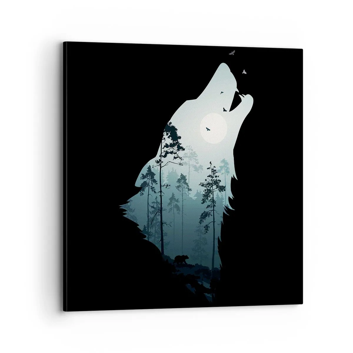 Lærredstryk - Billede på lærred - Skovnattens stemme - 70x70 cm