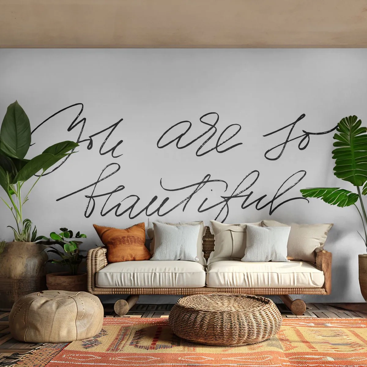 Fototapet Premium Canvas - Virkelig, tro... - Typografi, Bekræftelse, Maxim - 250x175 cm