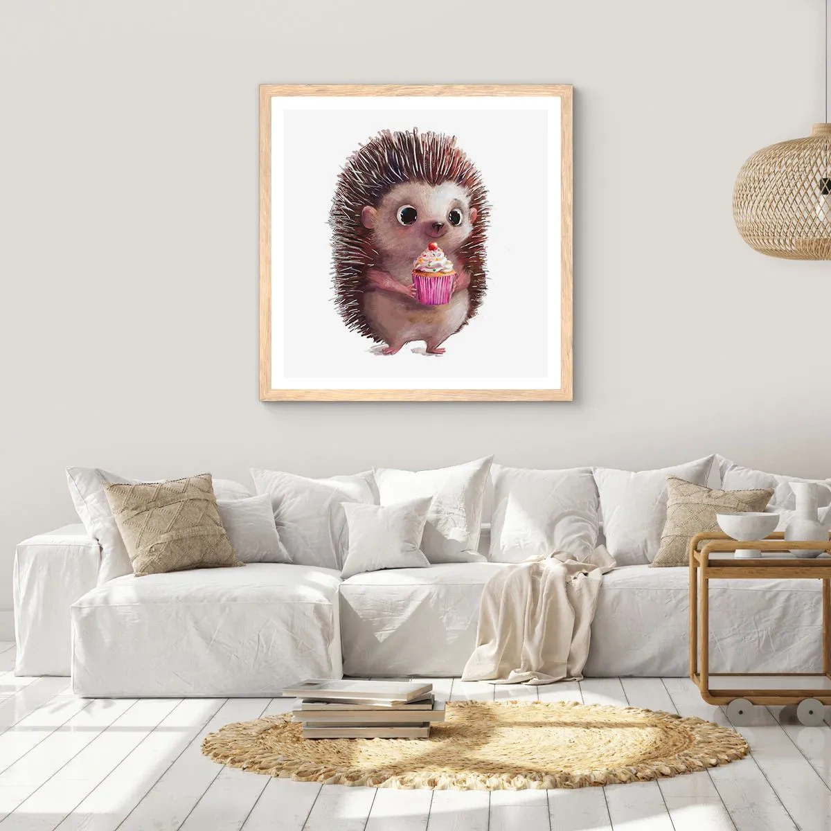 Plakat i ramme af lyst egetræ - Fejring er hver dag - 30x30 cm