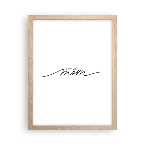 Plakat i ramme af lyst egetræ - Stor følelse - 30x40 cm