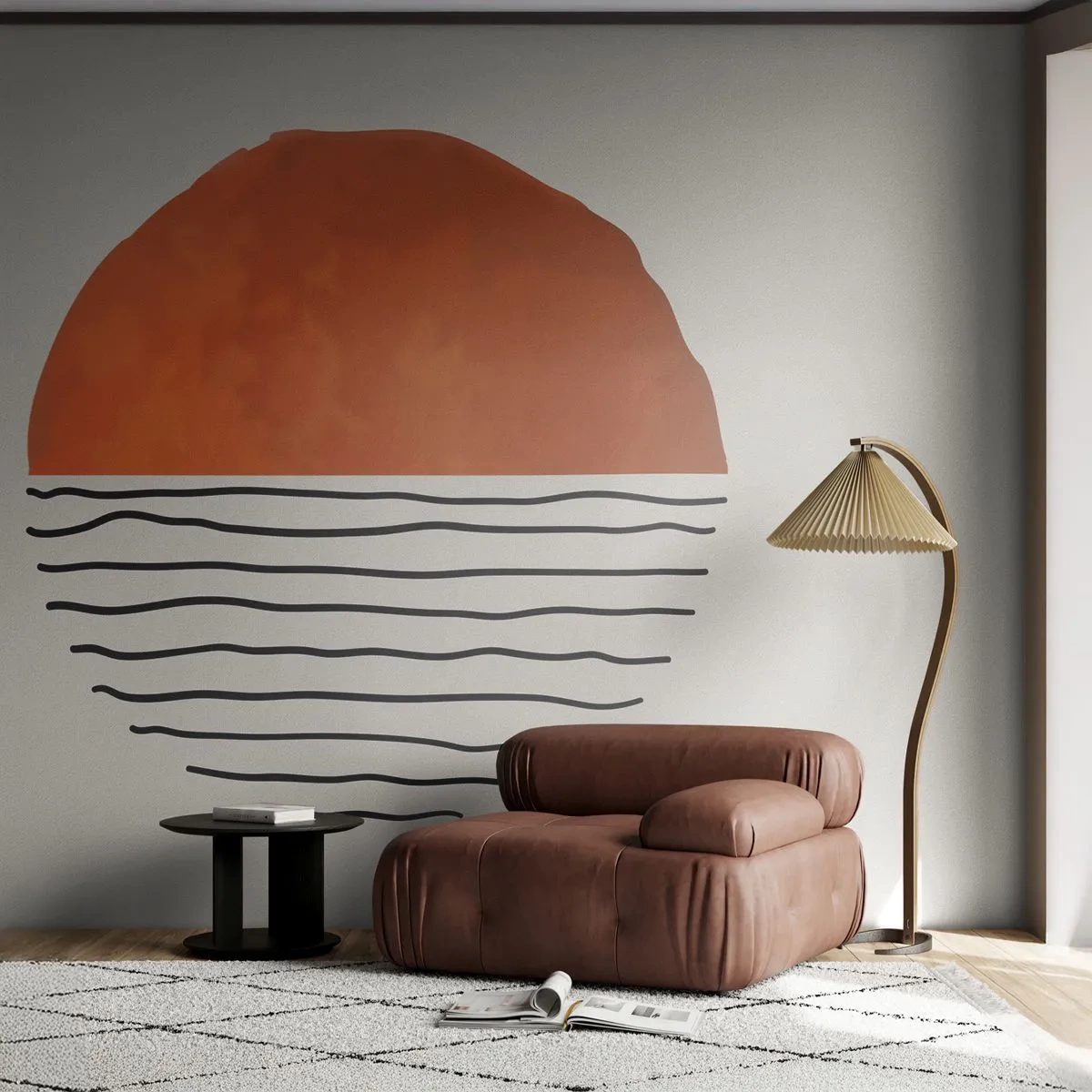 Fototapet Premium Canvas - I en japansk atmosfære - Abstraktion, Stykke, Minimalisme - 250x175 cm