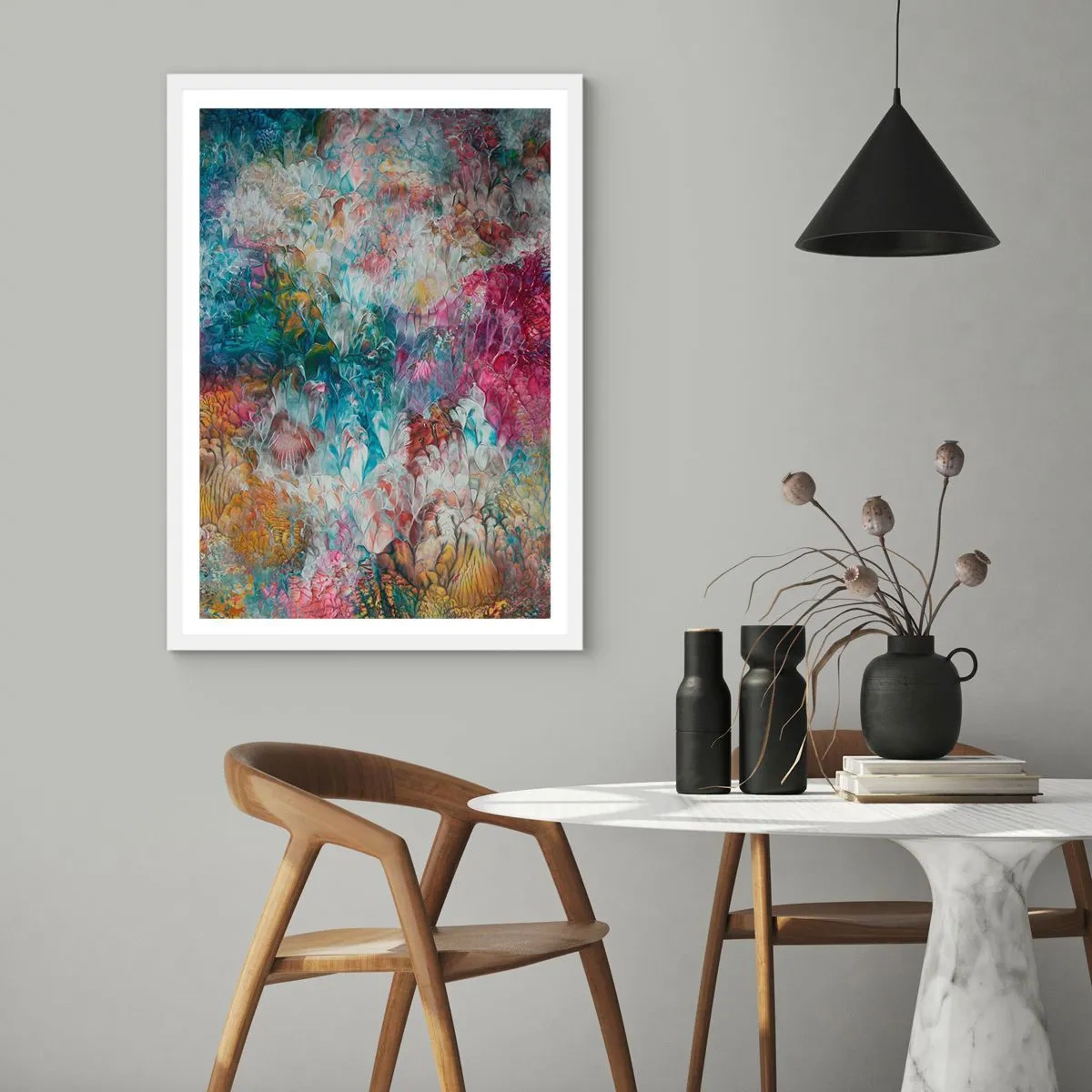 Plakat i hvid ramme - I fuldt flor - 70x100 cm