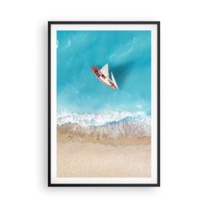 Plakat i sort ramme - På grænsen mellem blå og guld - 61x91 cm