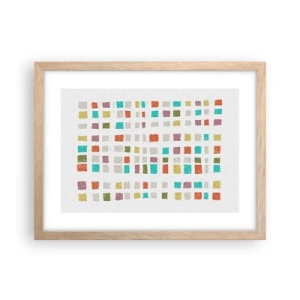 Plakat i ramme af lyst egetræ - Ukendt leg - 40x30 cm