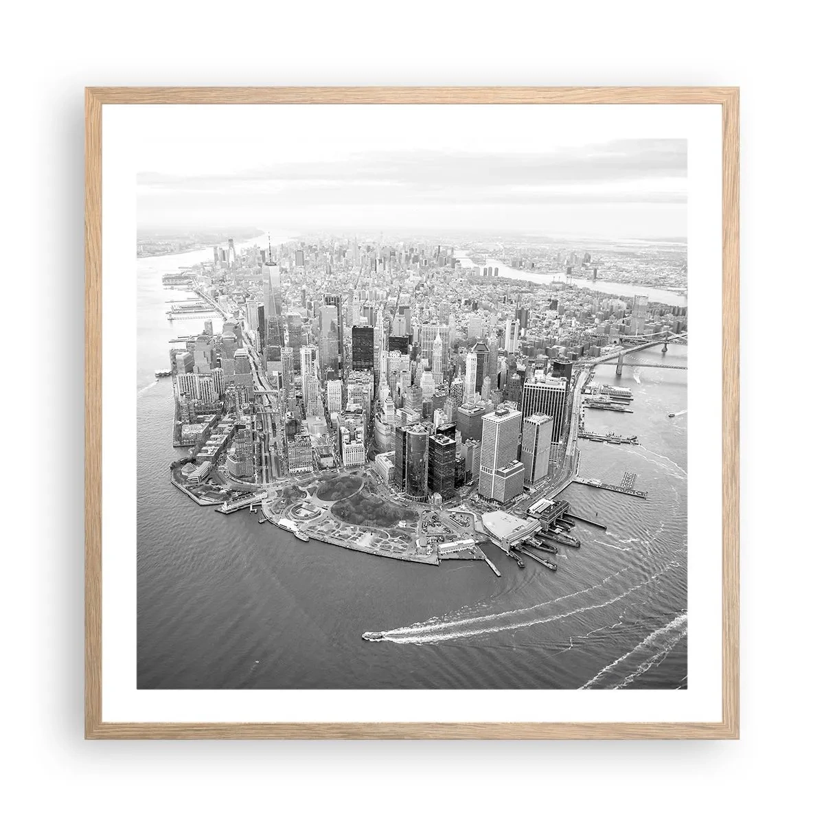 Plakat i ramme af lyst egetræ - Hvordan kan man ikke elske? - 60x60 cm