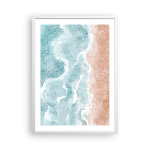 Plakat i hvid ramme - Abstraktion af skyer - 50x70 cm