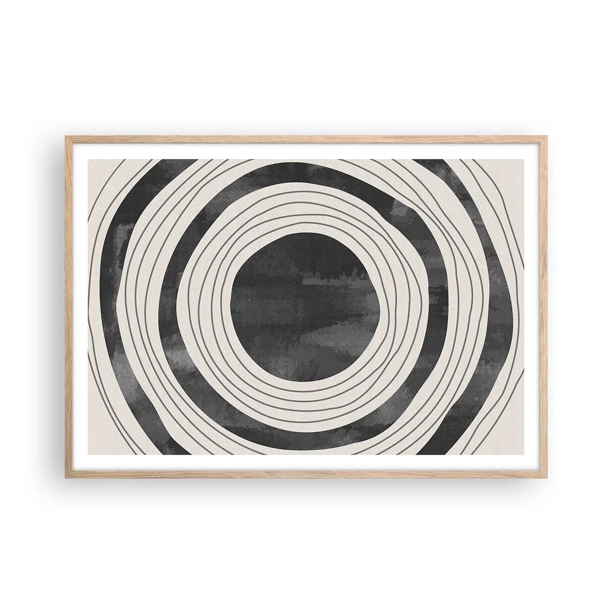 Plakat i ramme af lyst egetræ - Lige til det punkt - 100x70 cm
