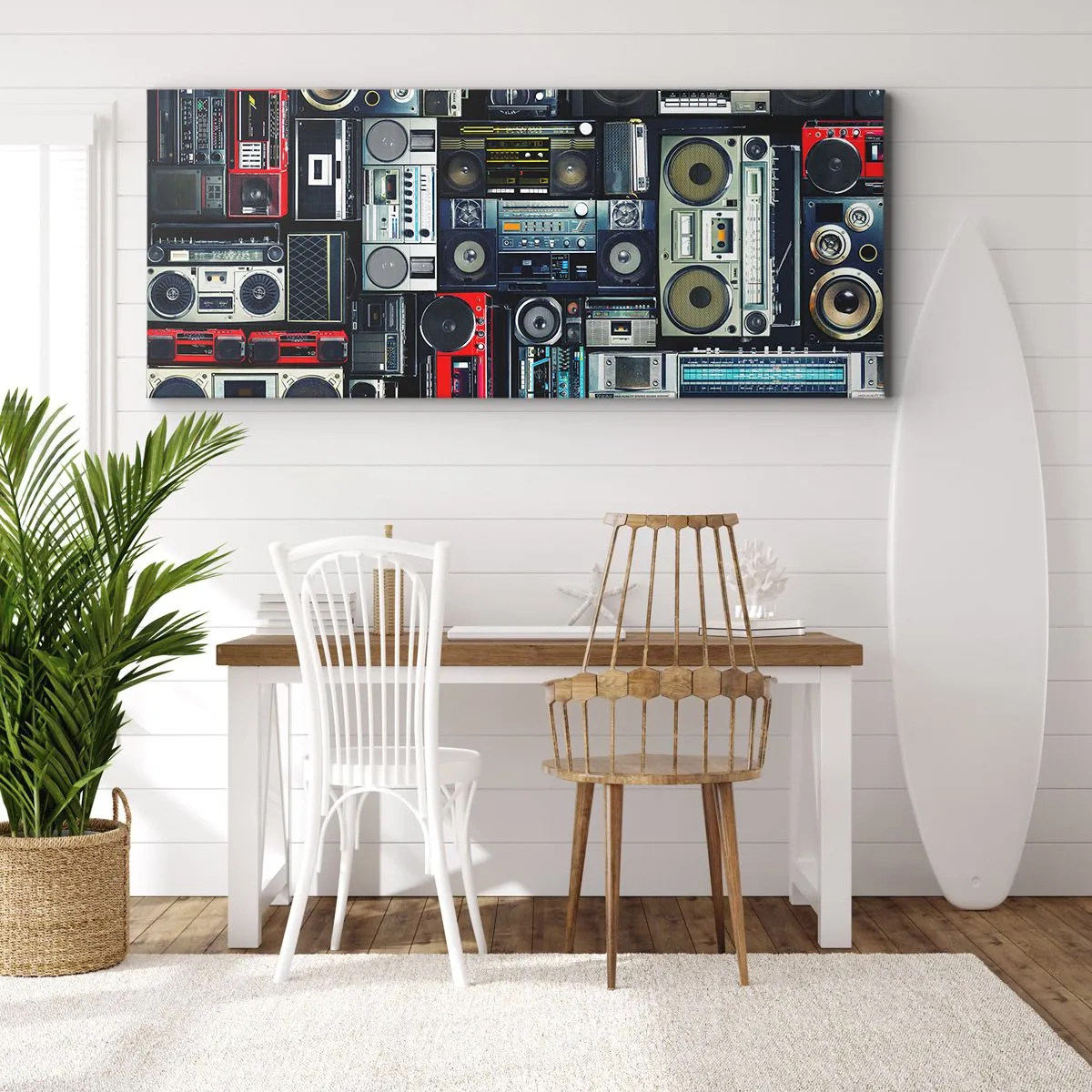 Lærredstryk - Billede på lærred - Nostalgi for 1980'erne. - 160x50 cm