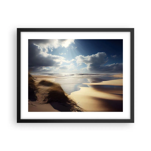 Plakat i sort ramme - Strand, vild strand - 50x40 cm