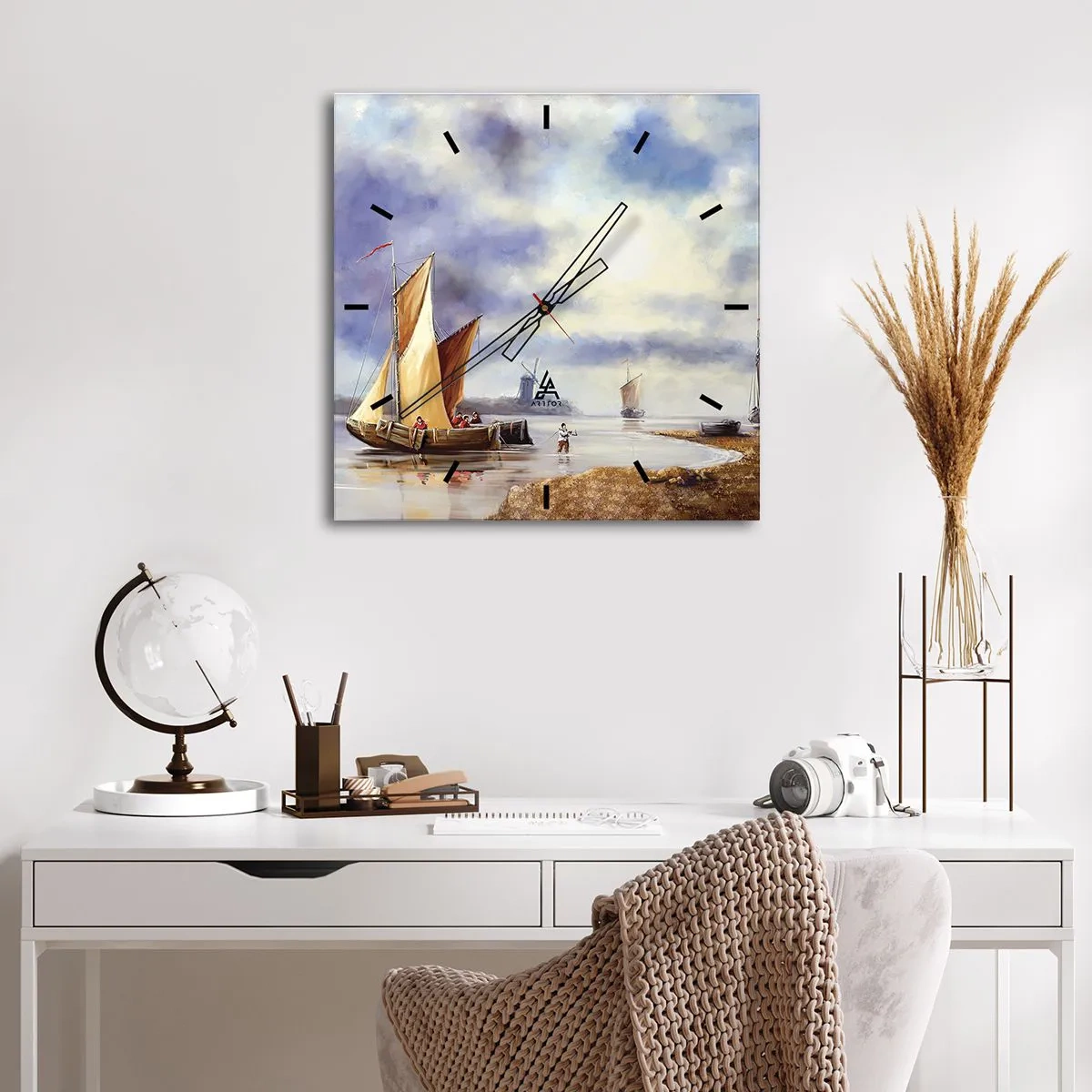 Vægur, Uret - Sømændenes tilbagevenden - 40x40 cm