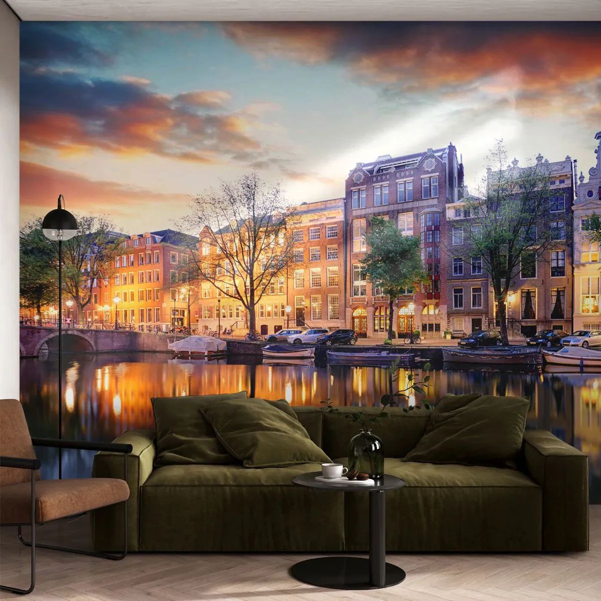 Fototapet Premium Sand - Tilbageholdende og rolig hollandsk skønhed - By, Arkitektur, Amsterdam - 100x70 cm