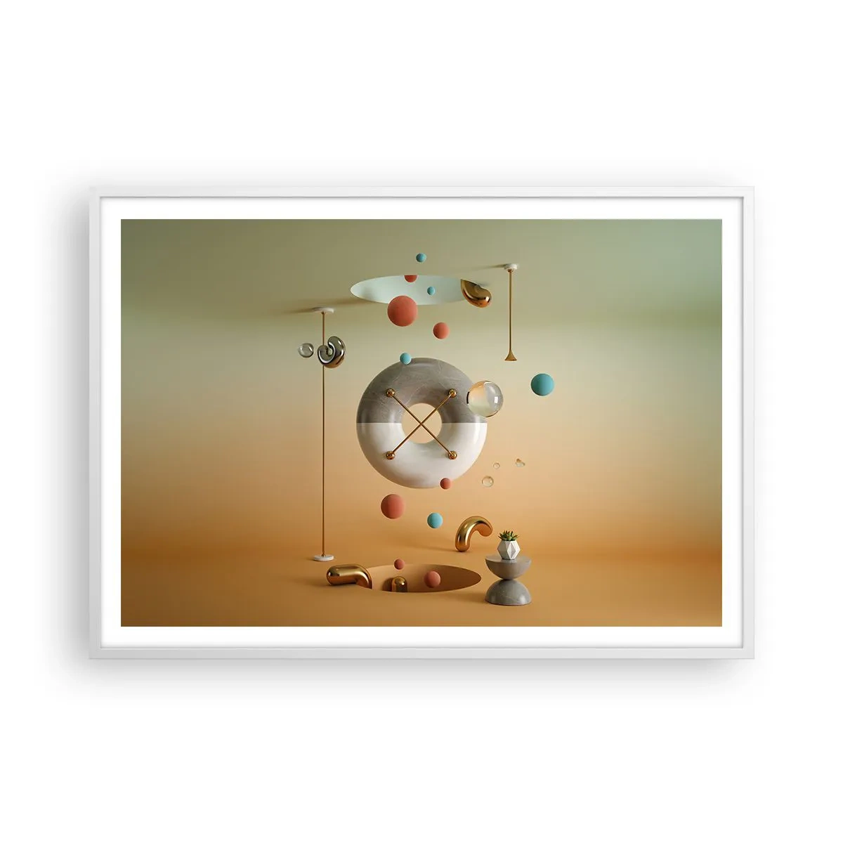 Plakat i hvid ramme - Alt kan ske - 100x70 cm