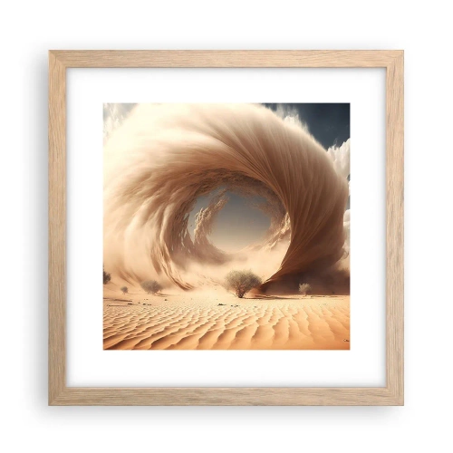 Plakat i ramme af lyst egetræ - Åben portal - 30x30 cm