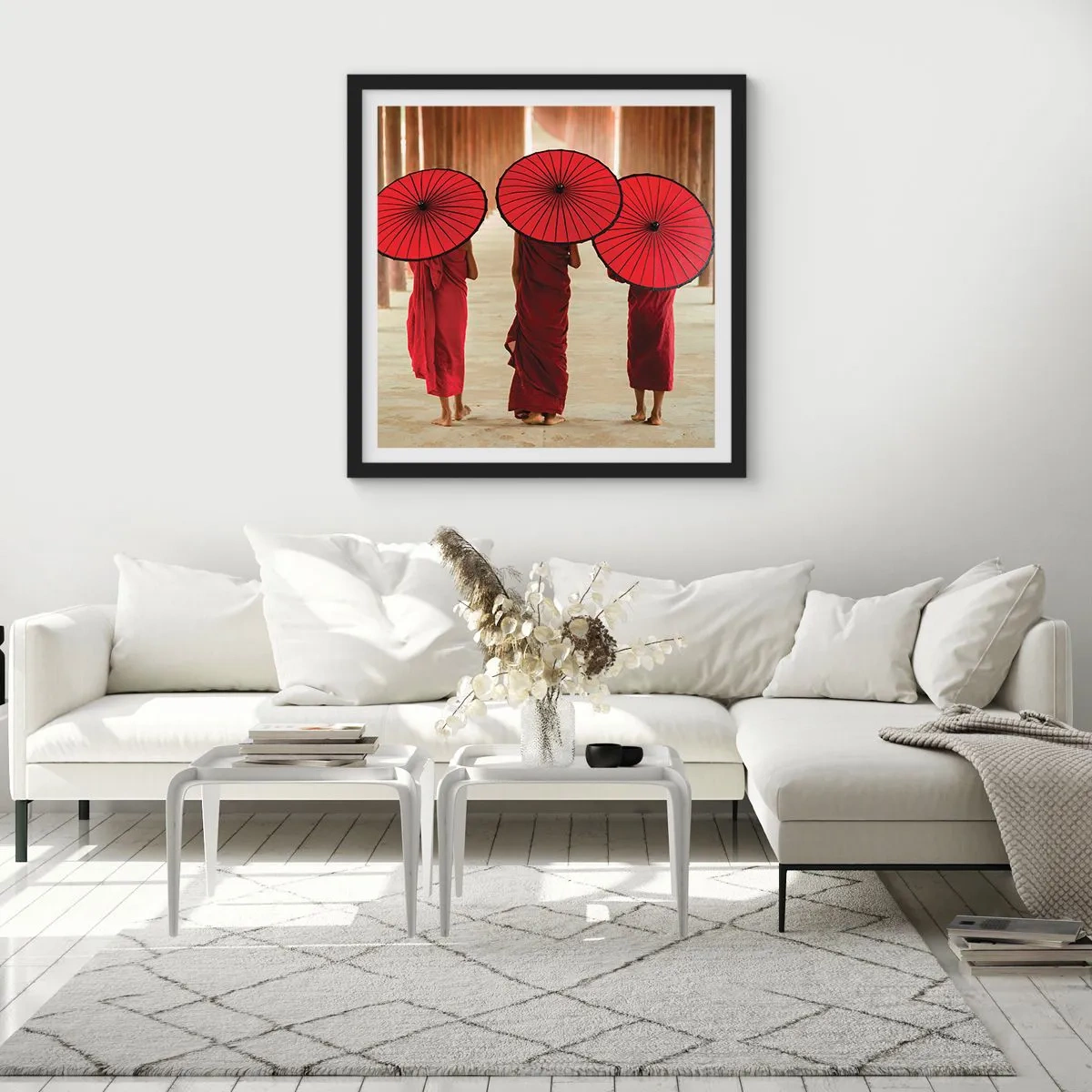 Plakat i sort ramme - På vej til det rene land - 60x60 cm