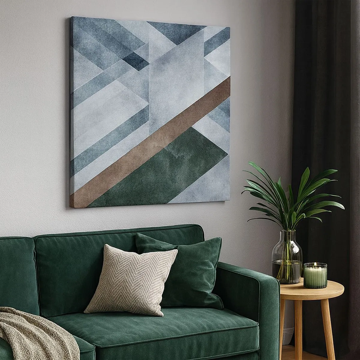 Lærredstryk - Billede på lærred - Sofistikeret elegance i geometri - 30x30 cm