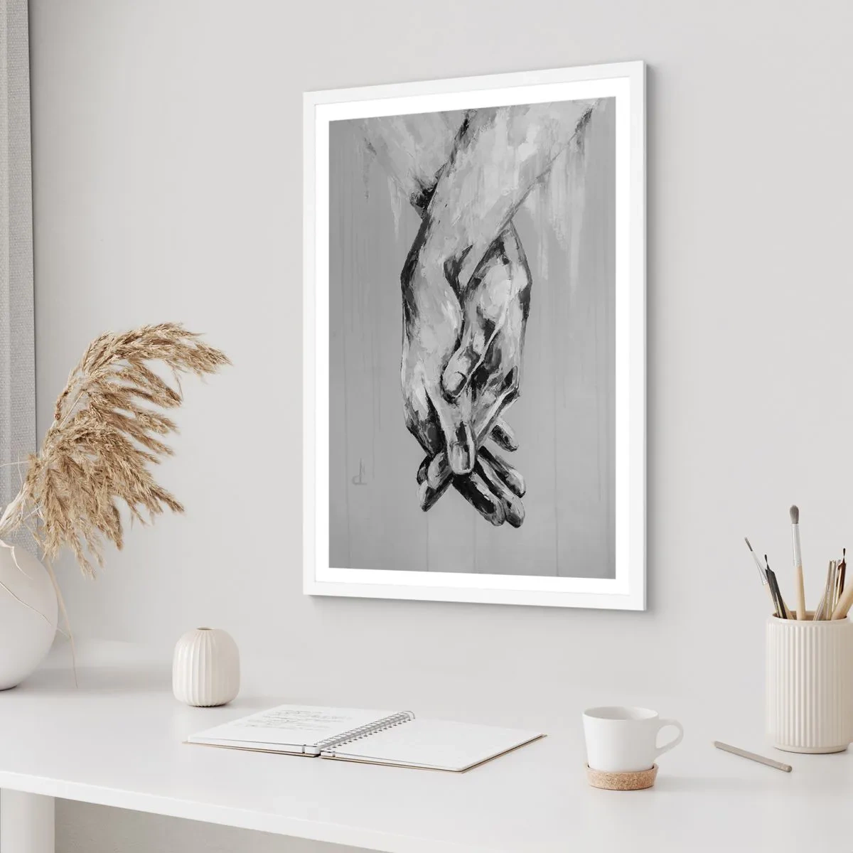 Plakat i hvid ramme - Begyndelsen ... - 30x40 cm