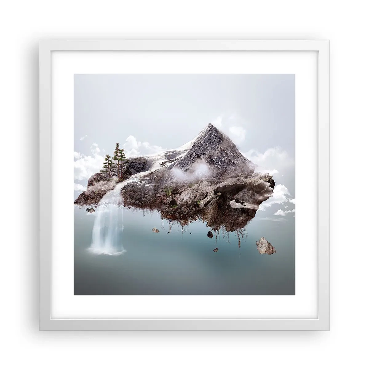 Plakat i hvid ramme - Set gennem en surrealists øjne - 40x40 cm