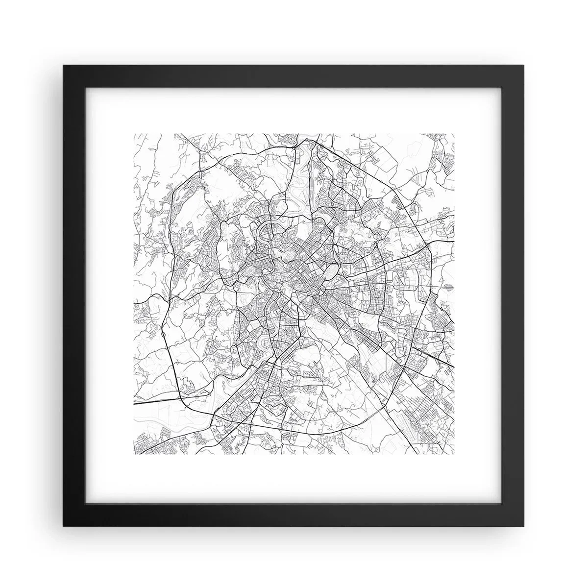 Plakat i sort ramme - Romersk cirkel - 30x30 cm