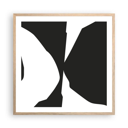 Plakat i ramme af lyst egetræ - Positiv-negativ - 60x60 cm