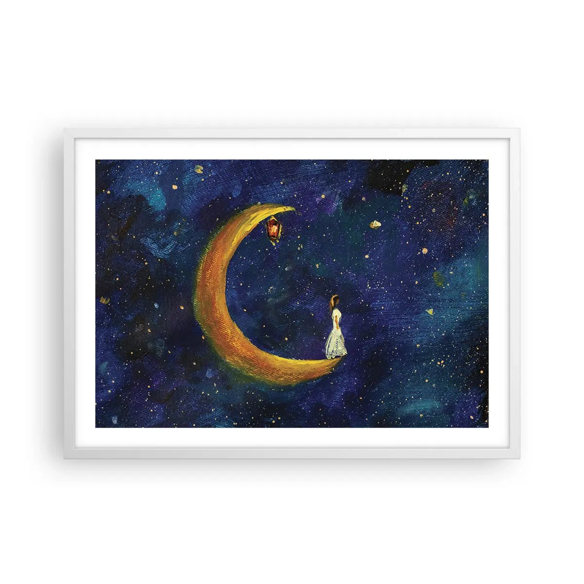 Plakat i hvid ramme - Kald på verden - 70x50 cm