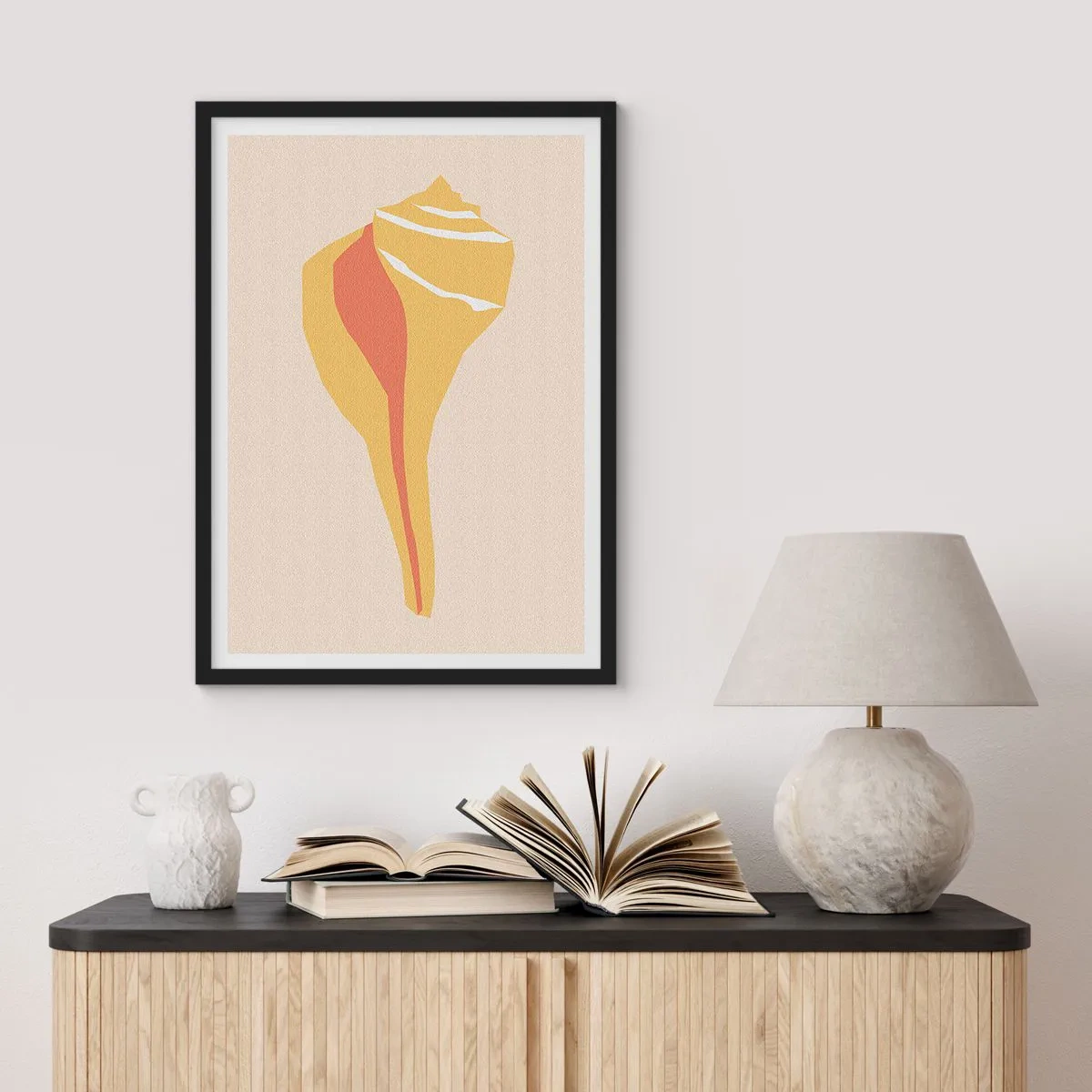 Plakat i sort ramme - Organisk abstraktion - vækst - 40x50 cm