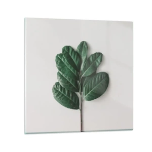 Billede på glas - Tegning af selve naturen - 50x50 cm