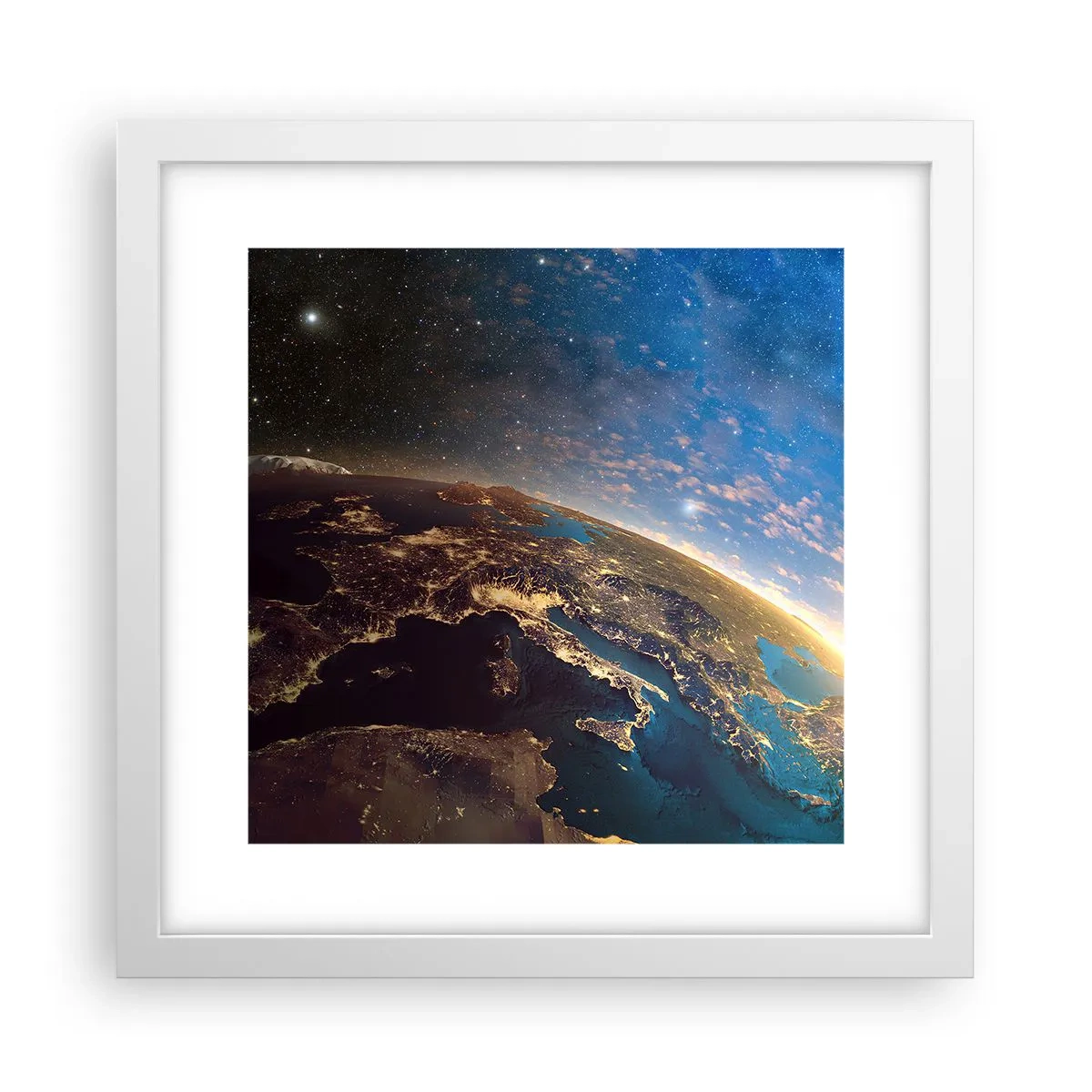 Plakat i hvid ramme - Lad os se på hinanden på afstand - 30x30 cm