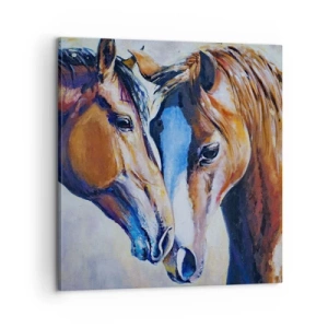Lærredstryk - Billede på lærred - Er det venskab, er det kærlighed? - 60x60 cm