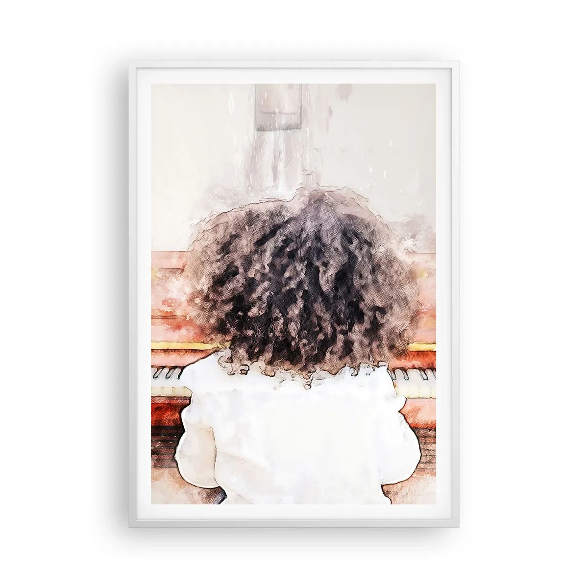 Plakat i hvid ramme - i et ny verden - 70x100 cm