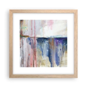 Plakat i ramme af lyst egetræ - Farverige indtryk og associationer - 30x30 cm