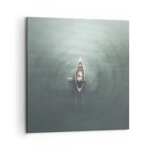 Lærredstryk - Billede på lærred - På tværs af en månelyst sø - 60x60 cm