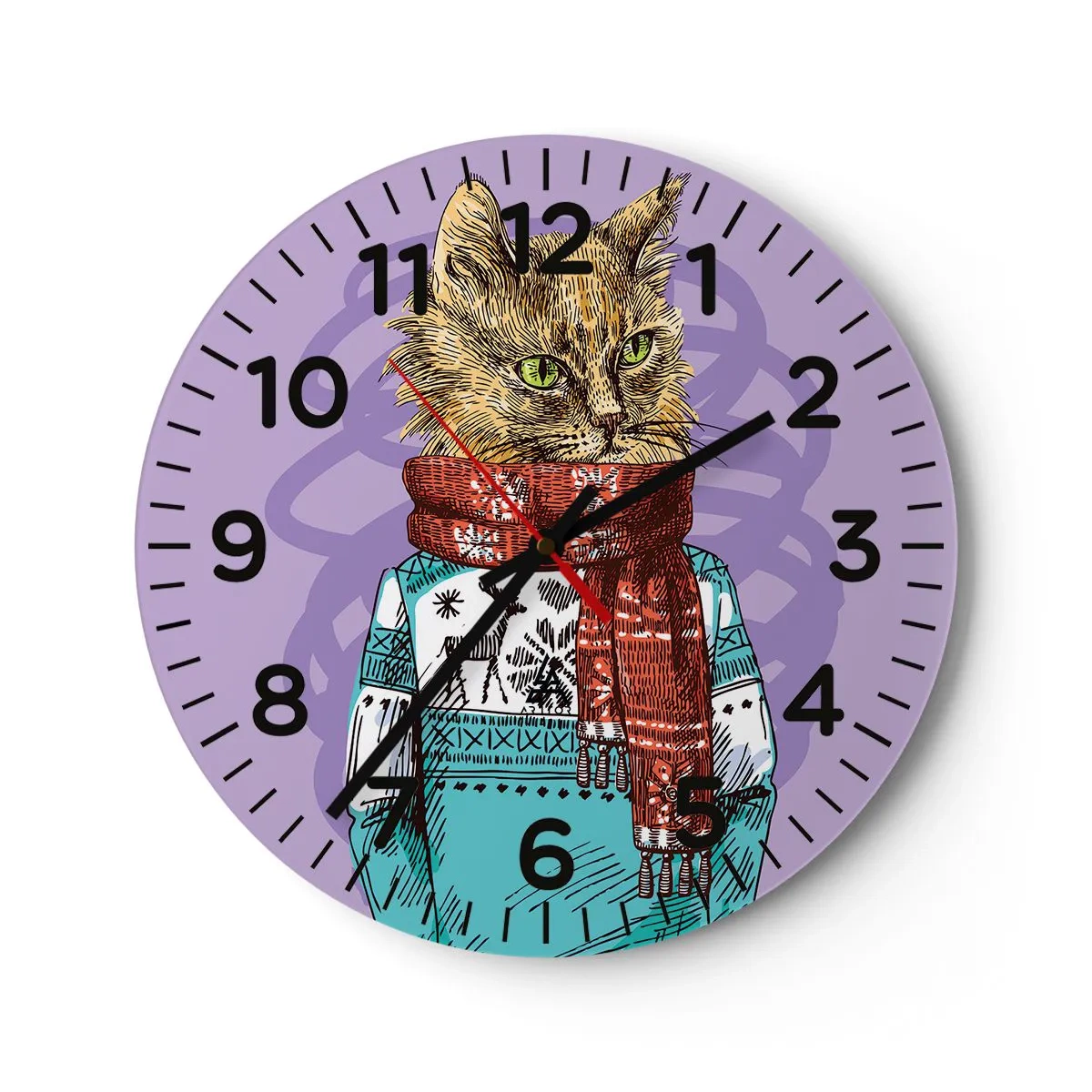 Vægur, Uret - En kat ikke kun i sko - 40x40 cm