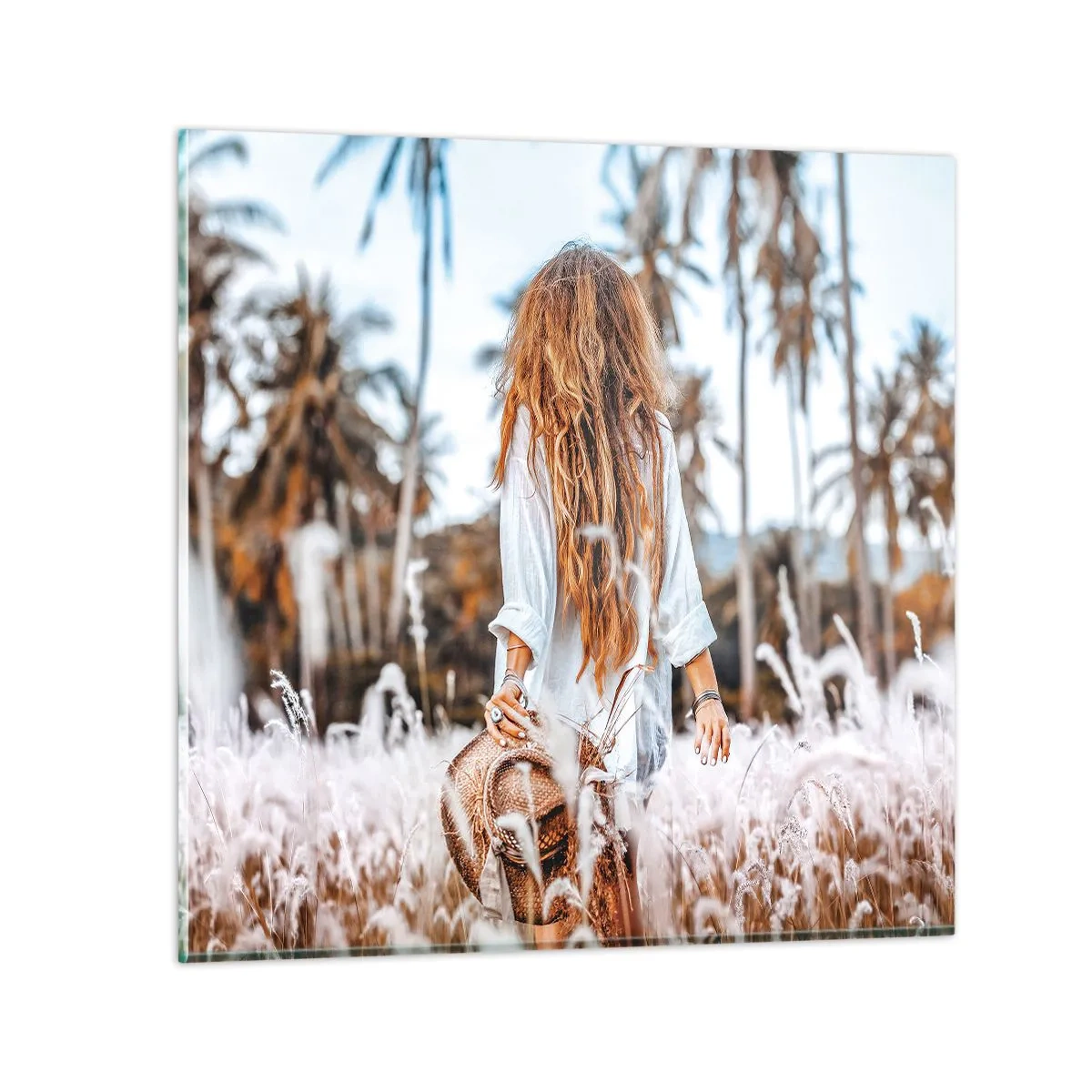Billede på glas - Født af græsdun - 50x50 cm
