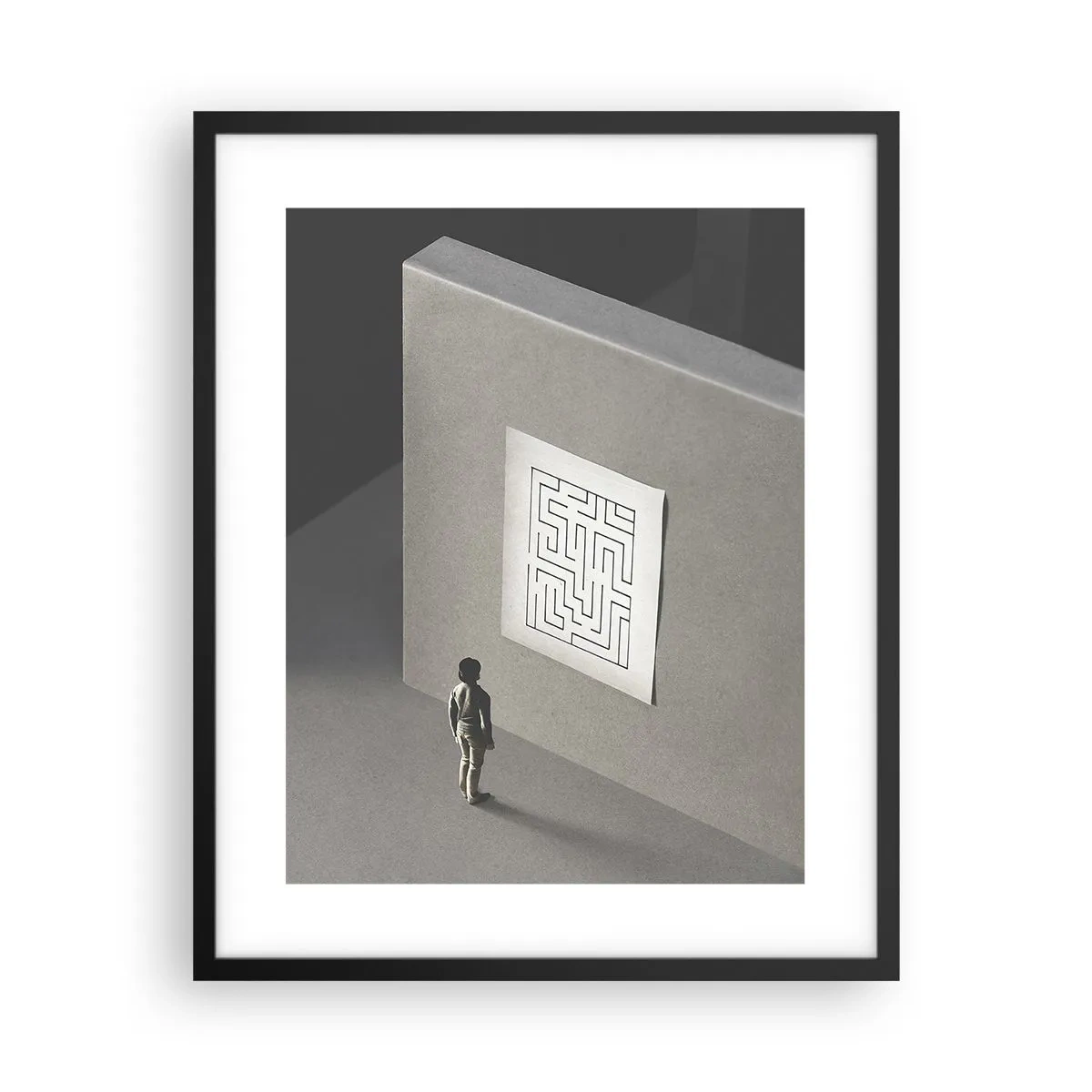 Plakat i sort ramme - Men hvor er jeg? - 40x50 cm