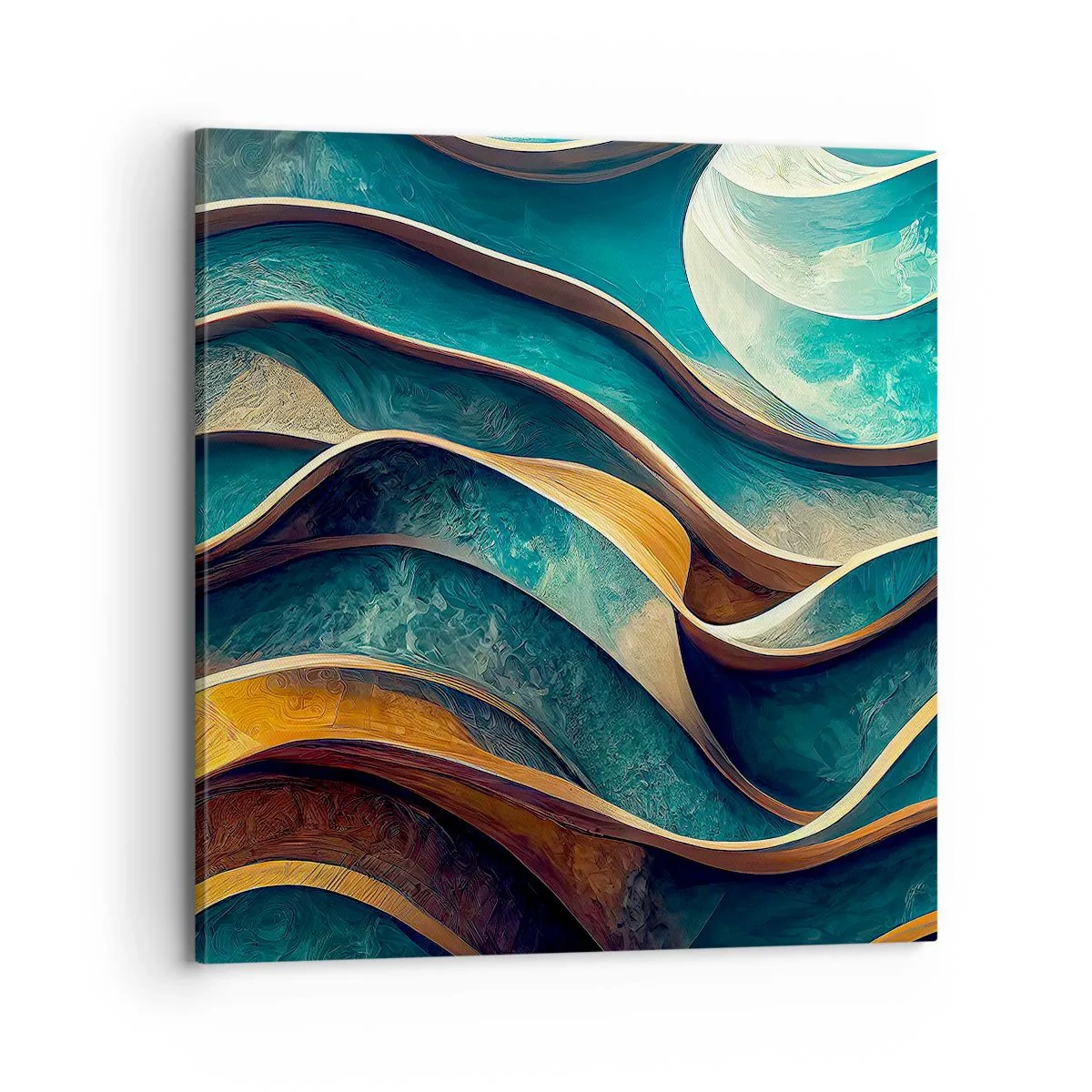 Lærredstryk - Billede på lærred - Slyngninger af blåt - 70x70 cm
