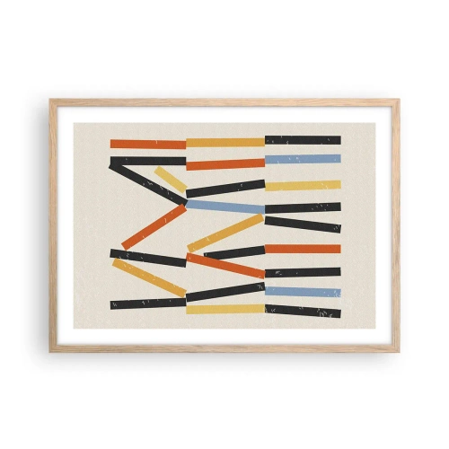 Plakat i ramme af lyst egetræ - Vandret komposition - 70x50 cm