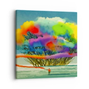 Lærredstryk - Billede på lærred - Giv liv til denne verden - 30x30 cm