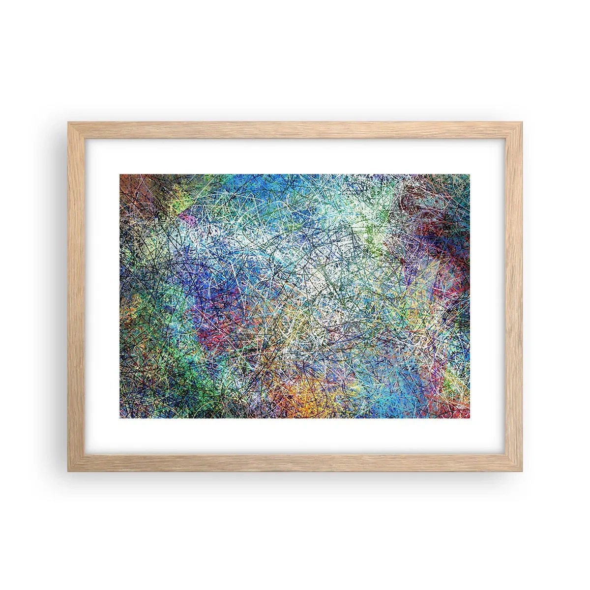 Plakat i ramme af lyst egetræ - Så enkelt er det ikke - 40x30 cm