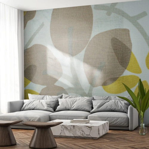 Fototapet Selvklæbende Deluxe Sticker - Komposition i solskinnet - Boho, Blomster, Minimalisme - 350x256 cm