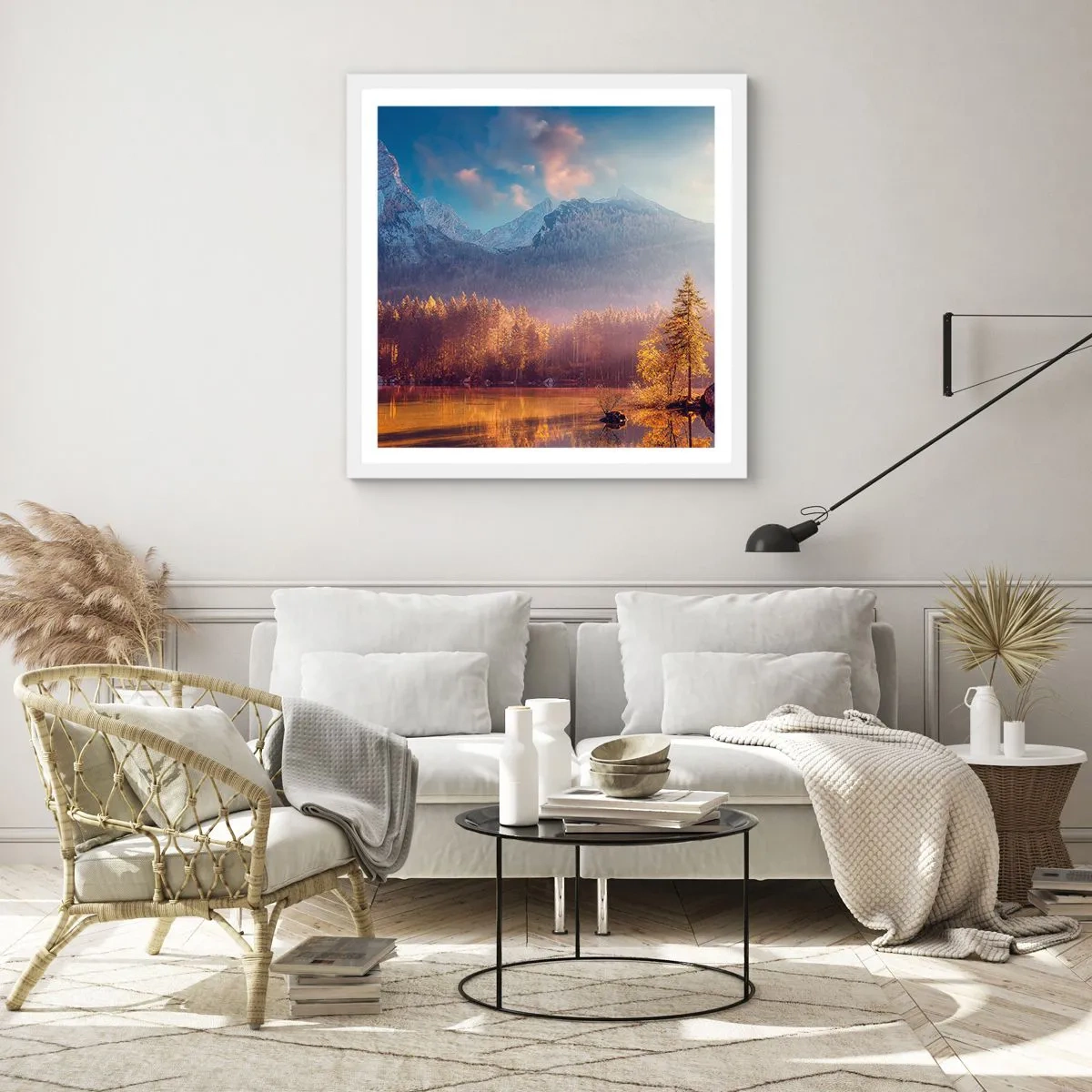 Plakat i hvid ramme - I bjerge og dale - 50x50 cm