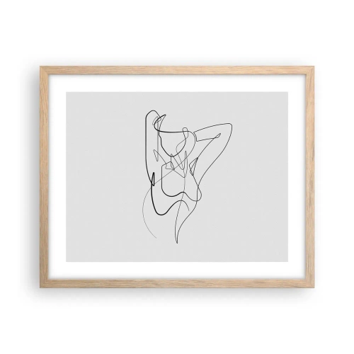 Plakat i ramme af lyst egetræ - Virkelig, hvad er du for en person... - 50x40 cm