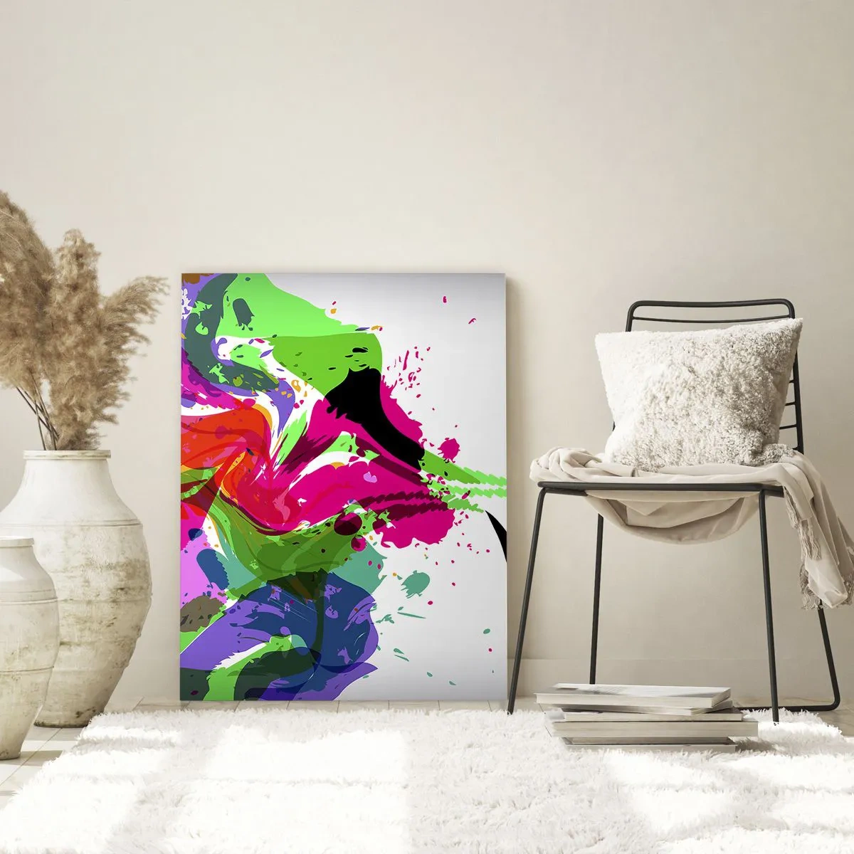 Billede på glas - En historie i alle regnbuens farver - 50x70 cm