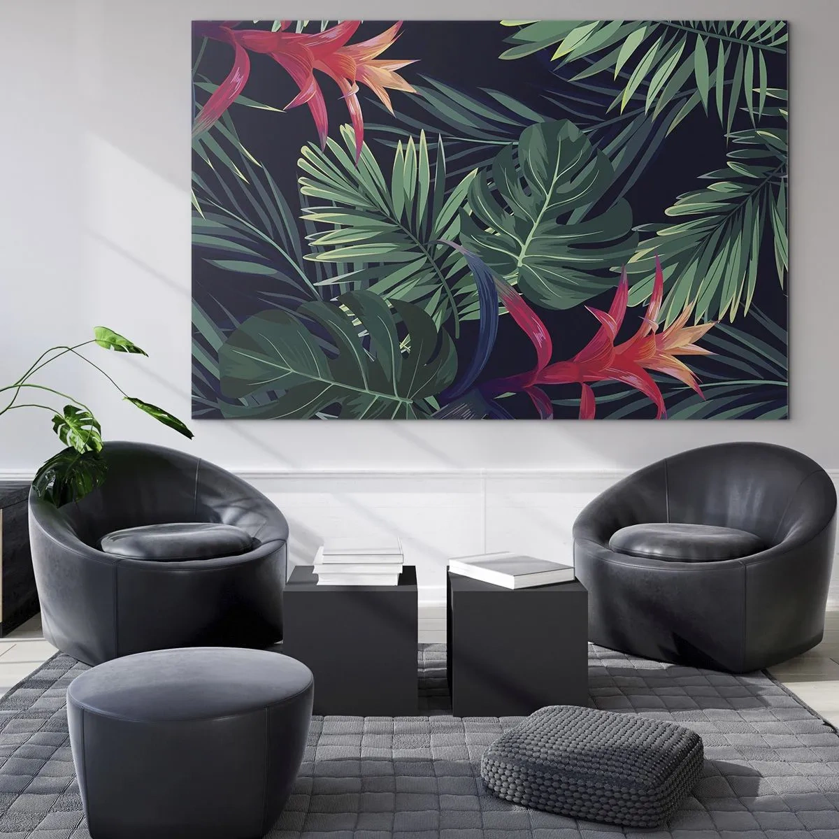 Billede på glas - Brænd i grønt - 100x70 cm